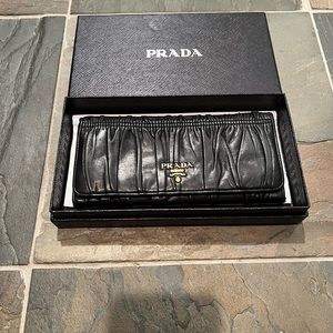 Prada Nappa Gaufre Wallet, Black